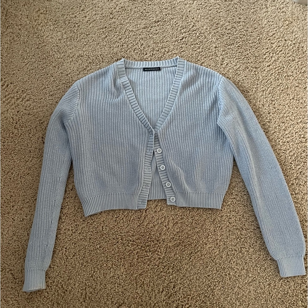 blue cardigan sweater (one size)